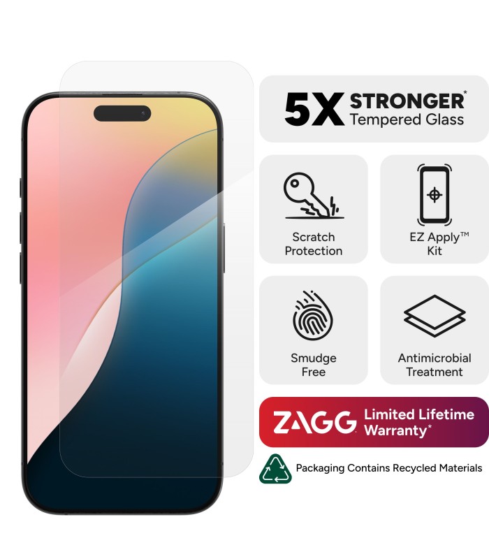 محافظ صفحه‌ نمایش زگ مدل ZAGG Glass Plus مناسب برای آیفون ۱۶ پرو و ۱۷