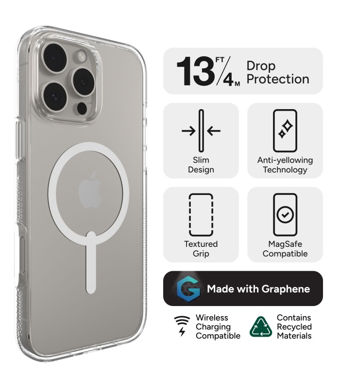 قاب مگ‌سیف آیفون زگ مدل ZAGG Clear Snap Case مناسب برای آیفون ۱۶ پرومکس