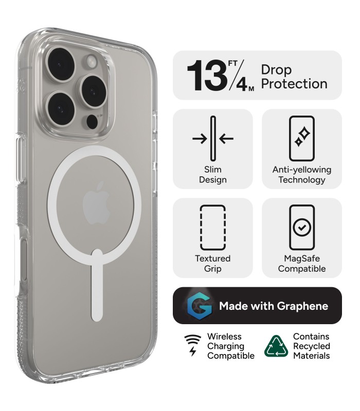 قاب مگ‌سیف آیفون زگ مدل ZAGG Clear Snap Case مناسب برای آیفون ۱۶ پرو