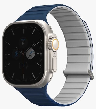 بند دورو اپل واچ  یونیک مدل UNIQ Revix Evo | رنگ سفید/سورمه‌ای ۴۲-۴۴-۴۵-۴۹ میلی‌متری