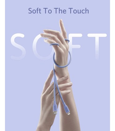 کابل شارژ سریع ۰.۹ متری USB-C به Lightning انکر مدل Anker PowerLine III Flow | رنگ بنفش