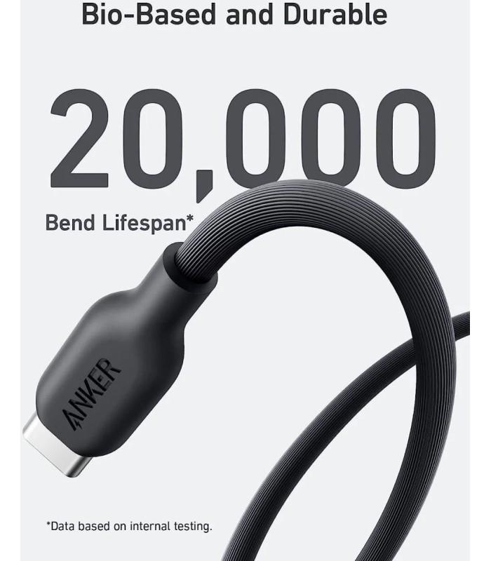 کابل شارژ سریع ۰.۹ متری USB-C به USB-C انکر مدل Anker 544 Bio-Based