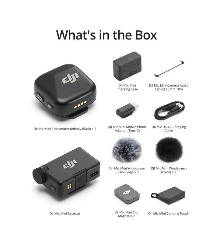 میکروفون بی‌سیم دو کاربره دی‌جی‌آی مدل DJI Mic Mini 2-Person