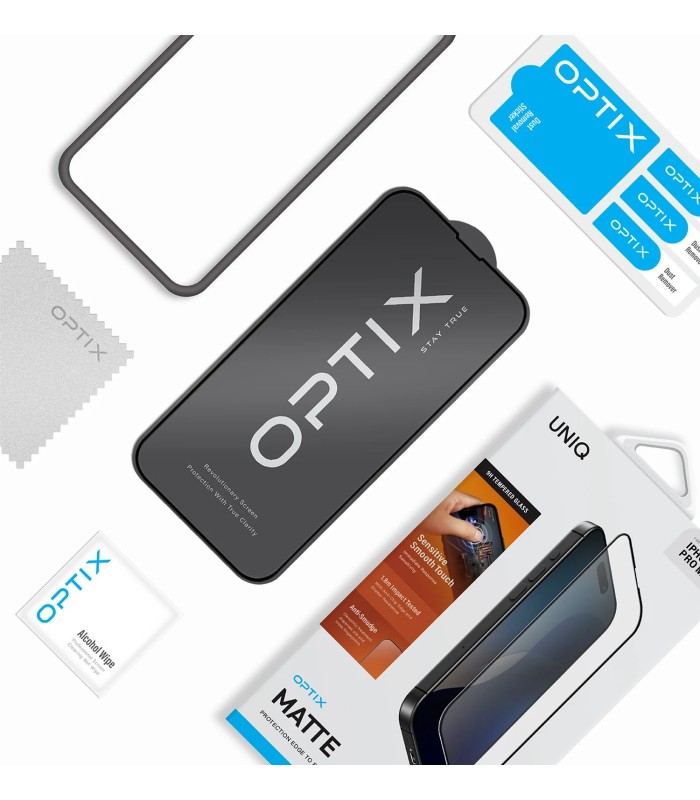 محافظ صفحه‌ نمایش یونیک مدل UNIQ Optix Matte مناسب برای آیفون ۱۶ پرو و ۱۷