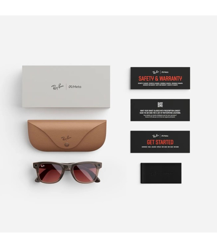 عینک هوشمند ری بن متا مدل Ray-Ban Meta Wayfarer | رنگ قهوه‌ای تیره