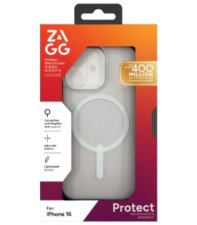 قاب مگ‌سیف آیفون زگ مدل ZAGG Hampton Snap Lite Case مناسب برای آیفون ۱۶ | رنگ سفید مات
