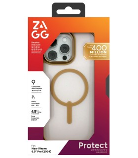 قاب مگ‌سیف آیفون زگ مدل ZAGG Hampton Snap Case مناسب برای آیفون ۱۶ پرومکس | رنگ طلایی