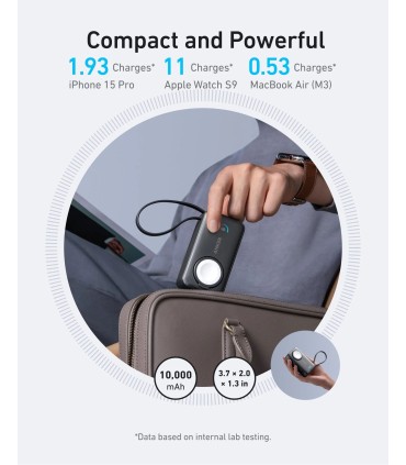 پاوربانک ۱۰۰۰۰ انکر مدل Anker MagGo (10K, 35W) A1657| رنگ مشکی