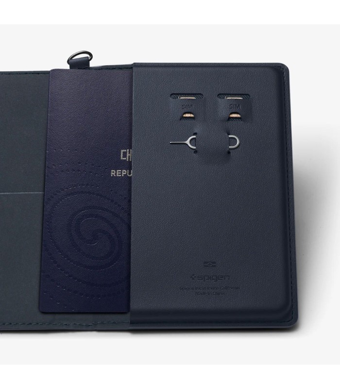 کیف پاسپورت اسپیگن مدل Spigen Passport Holder - رنگ آبی