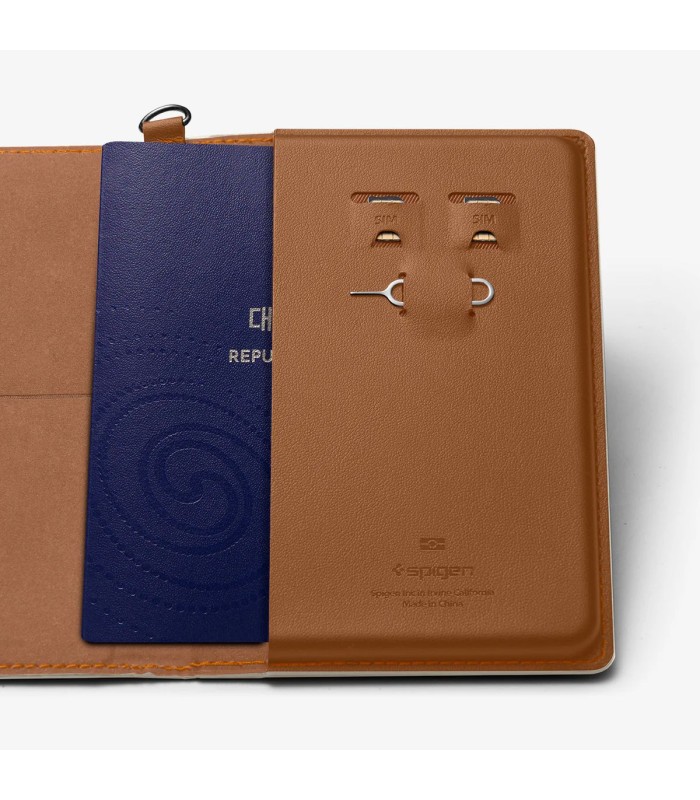 کیف پاسپورت اسپیگن مدل Spigen Passport Holder - رنگ کرم