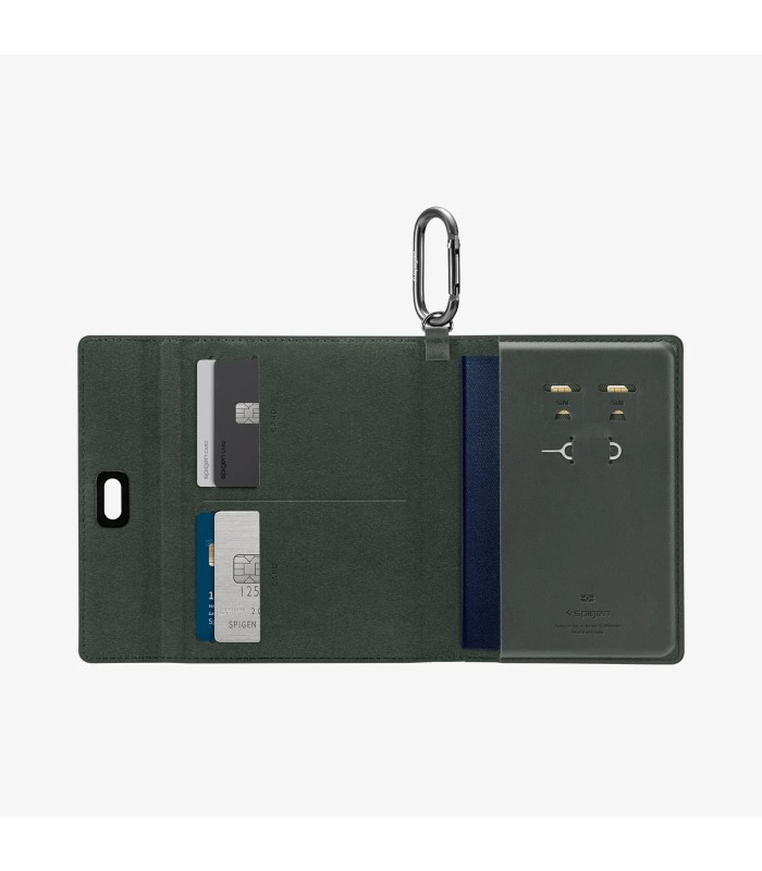 کیف پاسپورت اسپیگن مدل Spigen Passport Holder - رنگ سبز