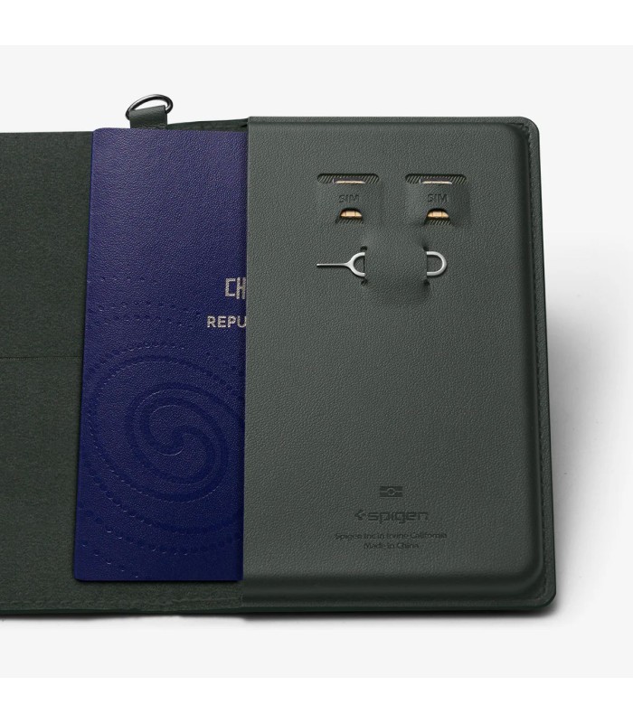 کیف پاسپورت اسپیگن مدل Spigen Passport Holder - رنگ سبز