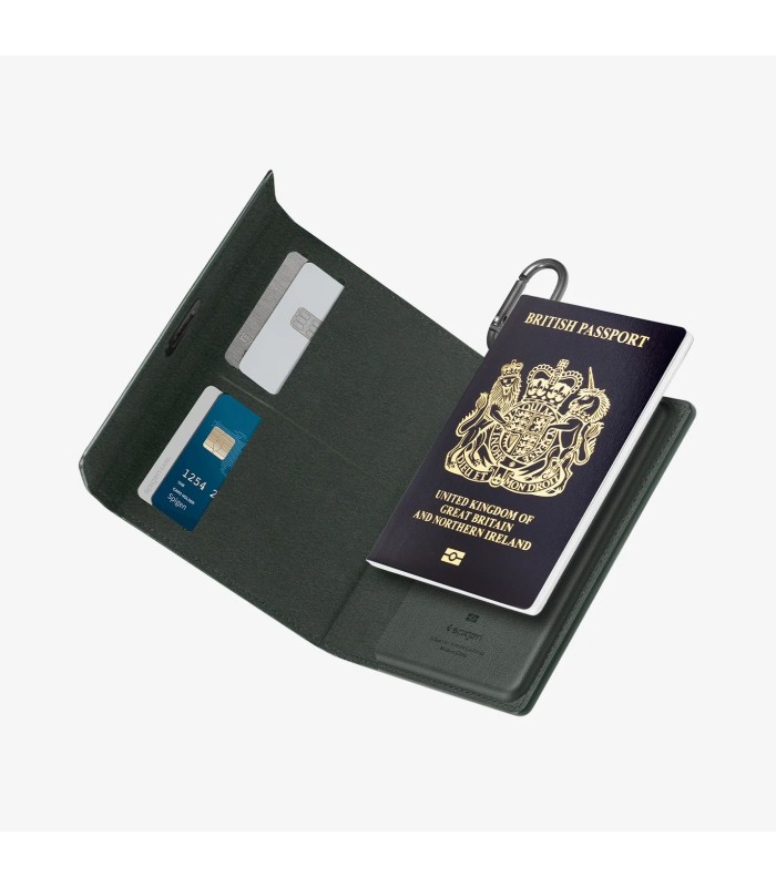 کیف پاسپورت اسپیگن مدل Spigen Passport Holder - رنگ سبز