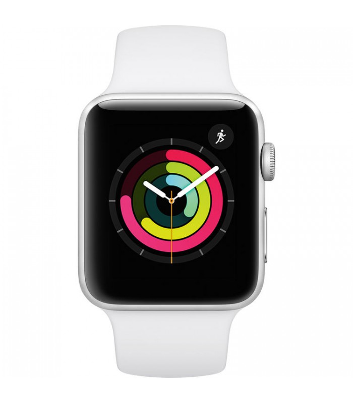 ساعت هوشمند اپل واچ سری ۳ مدل 42mm Silver Aluminum Case with White Sport Band