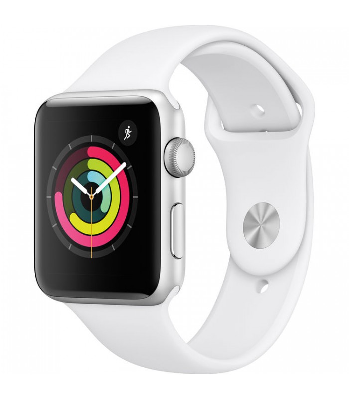 ساعت هوشمند اپل واچ سری ۳ مدل 42mm Silver Aluminum Case with White Sport Band