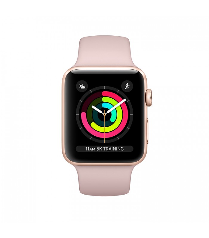 ساعت هوشمند اپل واچ سری ۳ مدل 42mm Gold Aluminum Case with Pink Sand Band