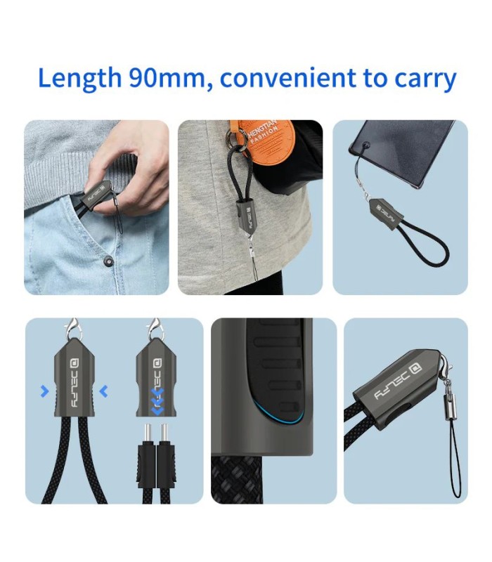 جاسوییچی کابلی دلفی مدل Delfy USB-C to USB-C Keychain