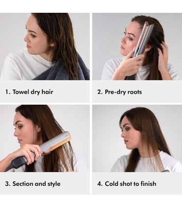 سشوار و صاف‌کننده مو دایسون مدل Dyson Airstrait HT01- Jasper/Plum (بنفش/صورتی)