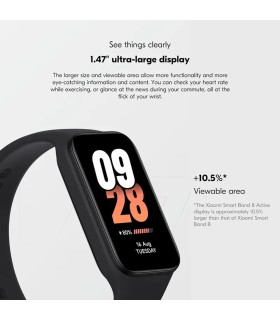 مچ بند هوشمند شیائومی مدل Xiaomi Smart Band 8 active (Mi Band 8)-مشکی- نسخه اکتیو