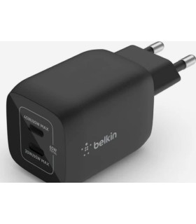 شارژر دیواری ۶۵ وات ۲ پورت بلکین Belkin BoostCharge 2-Port GaN Wall Charger 60w - مدل WCH013