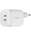 شارژر دیواری ۴۵ وات بلکین Belkin BOOST CHARGE PRO Dual USB-C GaN Wall Charger with PPS 45W - مدل WCH011 - سفید