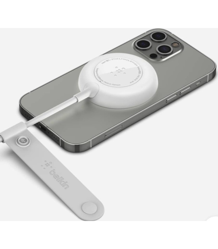 شارژر بی‌سیم مگ‌سیف بلیکن Belkin Boost Charge Magnetic Portable - مدل WIA005 - سفید