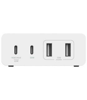 هاب شارژ رومیزی ۴ پورت ۱۰۸ واتی بلکین Belkin BoostCharge Pro 4-Port GaN Charger 108W - مدل WCH010vf - سفید