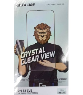 گلس شفاف گرین مدل Green Lion 9H Steve HD مناسب برای گوشی آیفون ۱۵ و آیفون ۱۶