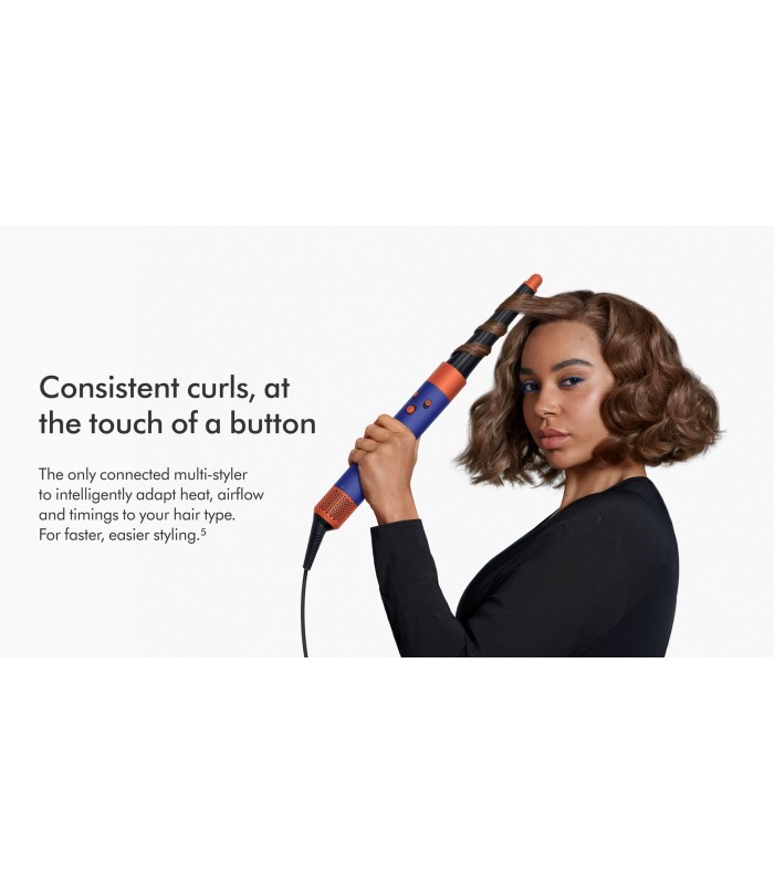 سشوار و حالت دهنده مو دایسون مدل Dyson Airwrap i.d. HS08 multi-styler and dryer Curly+Coily (آبی/نارنجی)