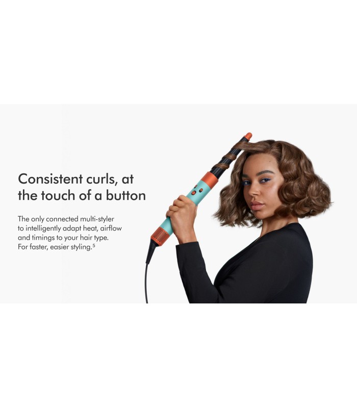 سشوار و حالت دهنده مو دایسون مدل Dyson Airwrap i.d. HS08 multi-styler and dryer Curly+Coily (سرامیک فیروزه‌ای/نارنجی)