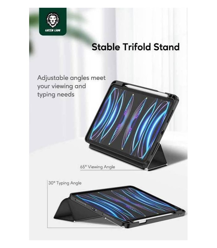 کیف کلاسوری آیپد ۱۰ (۱۰.۹ اینچ) گرین Green Hogo Premium Case Trifold With Pencil Holder - آبی