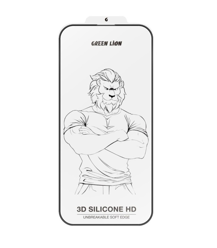 گلس شفاف گرین مدل Green Lion 3D Silicone Plus مناسب برای گوشی آیفون ۱۶ پرومکس/۱۷ پرومکس