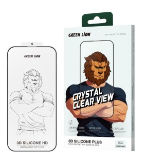 گلس شفاف گرین مدل Green Lion 3D Silicone Plus مناسب برای گوشی آیفون ۱۶ پرومکس/۱۷ پرومکس