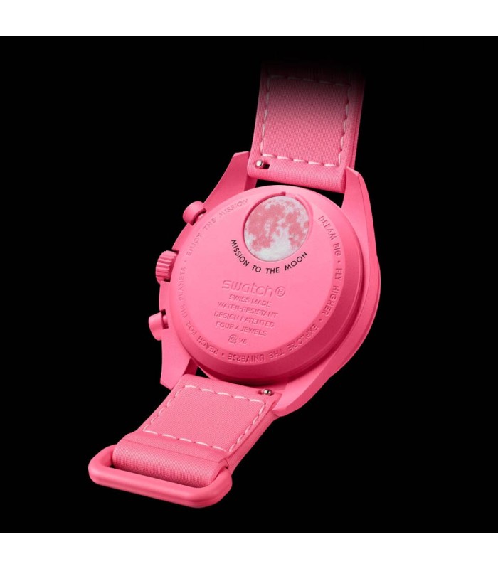 ساعت امگا سواچ مدل MISSION TO THE PINK MOONPHASE SO33P700