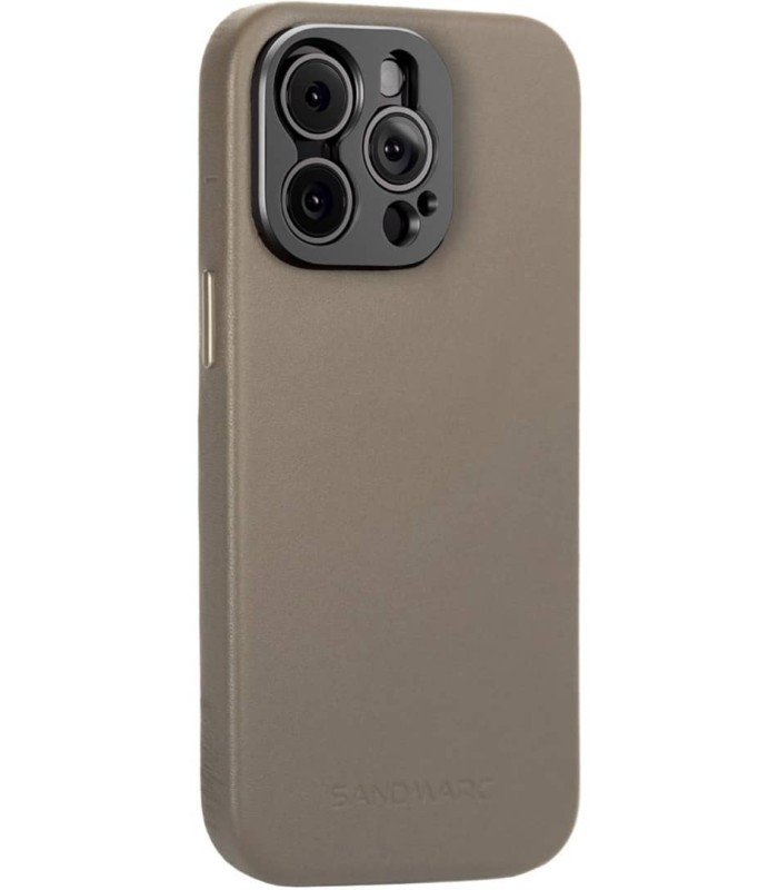 کیس چرم سندمارک مدل Sandmarc Pro Leather Case  - سازگار با آیفون ۱۵ پرومکس - رنگ شنی