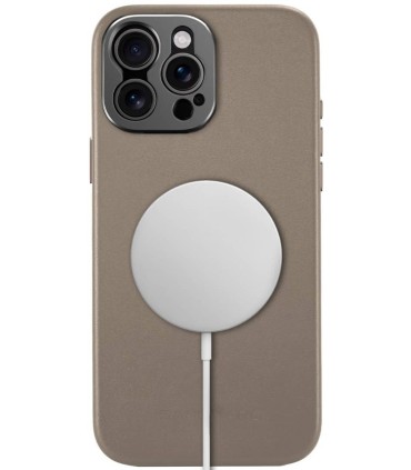 کیس چرم سندمارک مدل Sandmarc Pro Leather Case  - سازگار با آیفون ۱۵ پرومکس - رنگ شنی