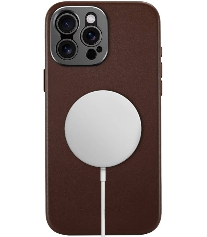 کیس چرم سندمارک مدل Sandmarc Pro Leather Case - سازگار با آیفون ۱۶ پرومکس - رنگ قهوه‌ای