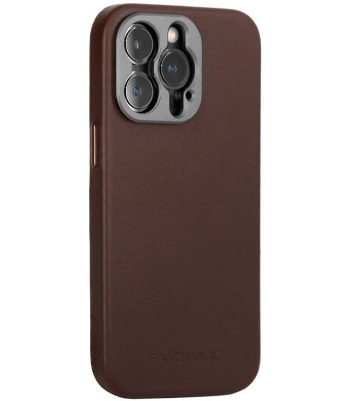 کیس چرم سندمارک مدل Sandmarc Pro Leather Case  - سازگار با آیفون ۱۴ پرومکس - رنگ قهوه‌ای