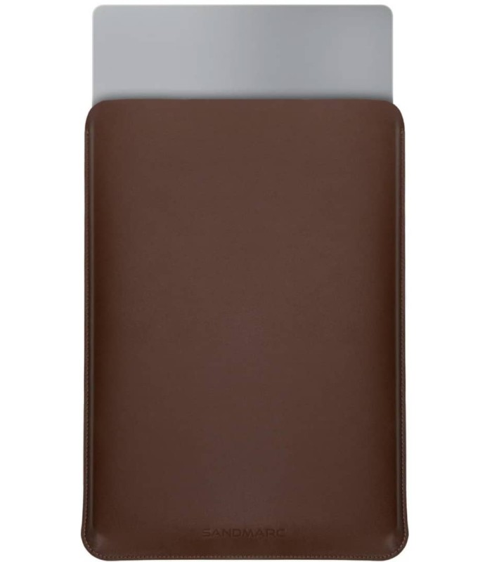 کاور چرمی مک بوک پرو ۱۴ اینچی سندمارک مدل Sandmarc Leather Edition Macbook Pro Sleeve 14" - رنگ قهوه‌ای