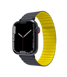 بند اپل واچ دورو جی سی پال مدل JCPAL FlexForm | رنگ خاکستری/زرد سازگار با ۴۴-۴۵-۴۶-۴۹ میلی‌متری