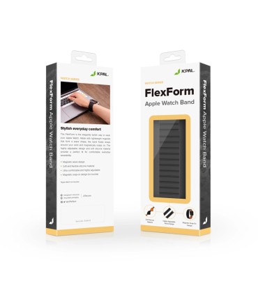 بند اپل واچ جی سی پال مدل JCPAL FlexForm | رنگ مشکی سازگار با ۳۸-۴۰-۴۱-۴۲ میلی‌متری