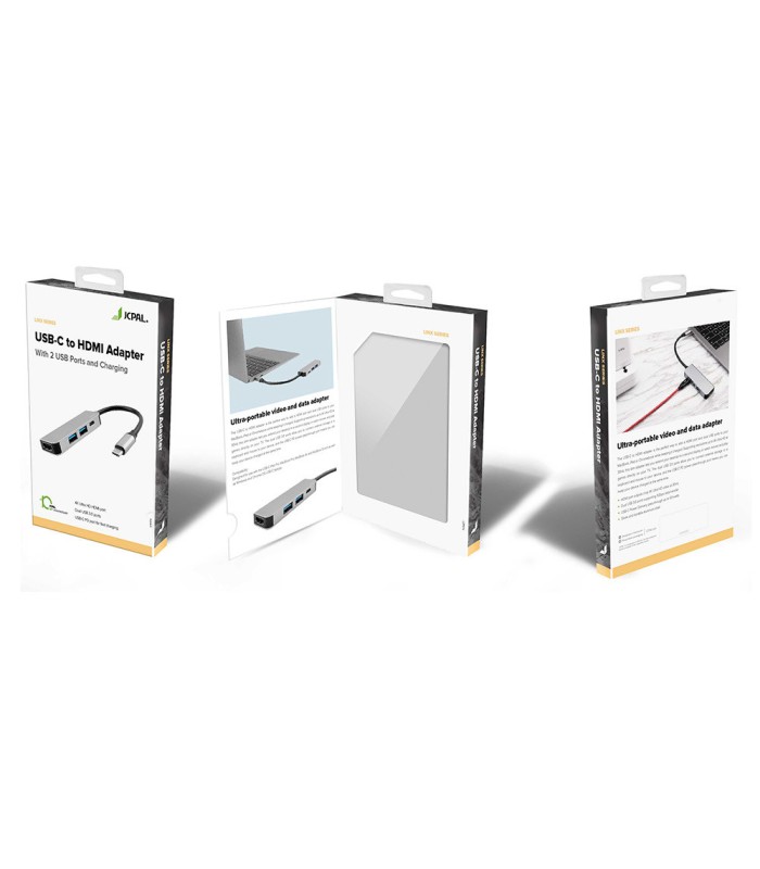 هاب ۴ پورت جی سی پال مدل JCPAL USB-C Linx USB-C (PD) to HDMI Adapter with 2 USB Ports