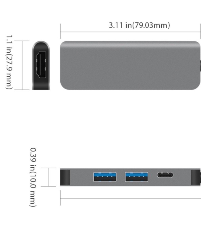 هاب ۴ پورت جی سی پال مدل JCPAL USB-C Linx USB-C (PD) to HDMI Adapter with 2 USB Ports