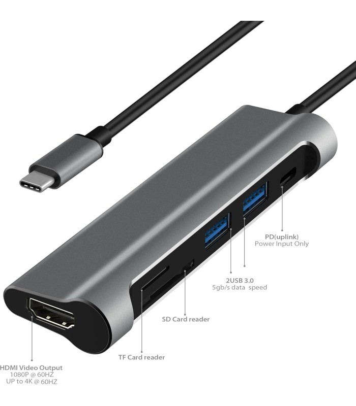 هاب ۶ پورت جی سی پال مدل JCPAL USB-C Linx USB-C Multiport with 4K HDMI and Card Reader