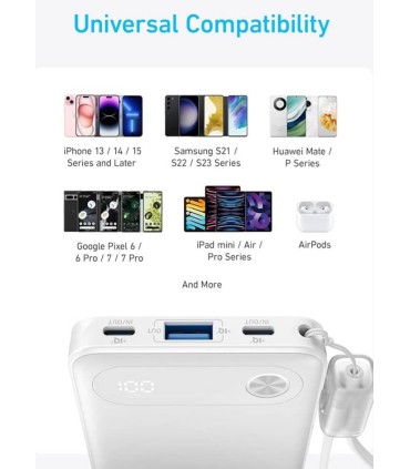 پاوربانک انکر با توان ۱۰ هزار میلی‌آمپر مدل Anker Powerful and travel-Friendly A1257