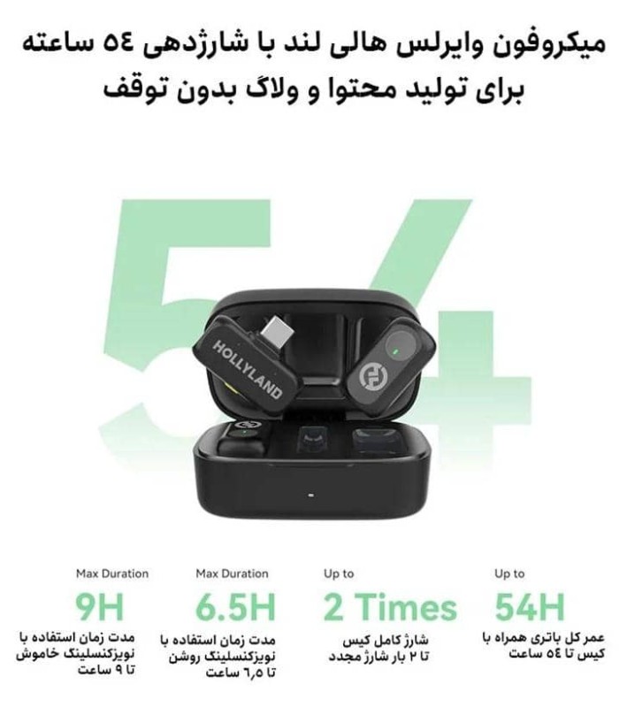 میکروفون یقه ای بی‌سیم هالی‌لند مدل Hollyland Lark A1 Combo Type-C & Lightning RX