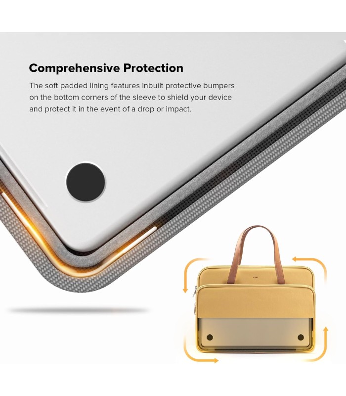 کیف مک‌بوک ۱۳و۱۴ اینچی جی سی پال مدل JCPAL Milan Briefcase Sleeve - قهوه‌ای روشن
