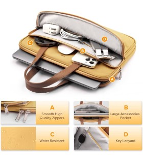 کیف مک‌بوک ۱۳و۱۴ اینچی جی سی پال مدل JCPAL Milan Briefcase Sleeve - قهوه‌ای روشن