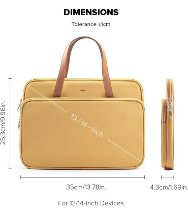 کیف مک‌بوک ۱۳و۱۴ اینچی جی سی پال مدل JCPAL Milan Briefcase Sleeve - قهوه‌ای روشن