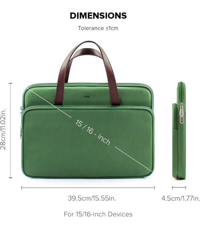 کیف مک‌بوک ۱۵و۱۶ اینچی جی سی پال مدل JCPAL Milan Briefcase Sleeve - سبز تیره
